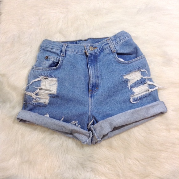 Gitano Pants - VTG Gitano High Waisted Distressed Jean Shorts